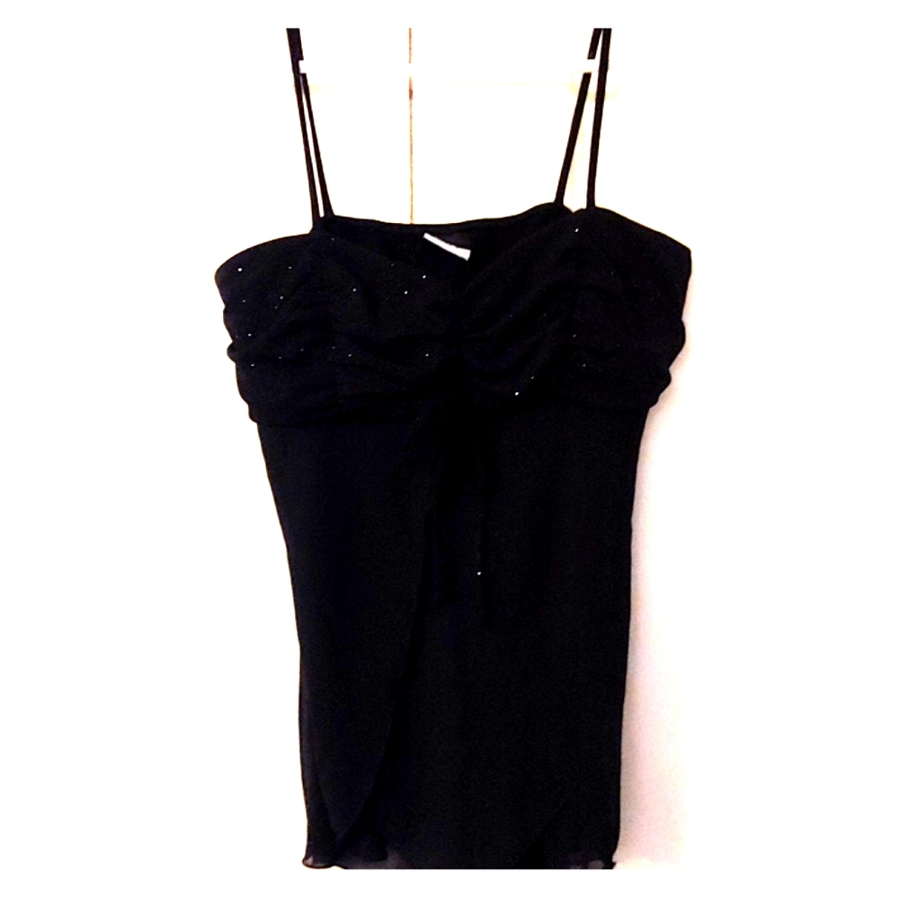 Black glitter tank